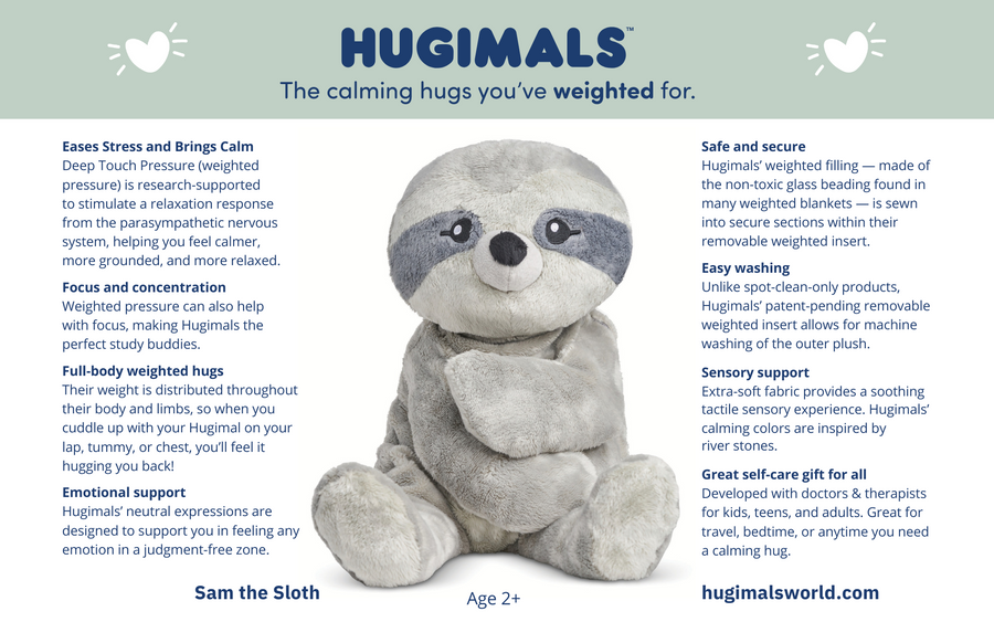Hugimals - סאם העצלן בובת כובד מחבקת